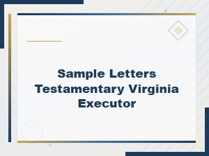 Sample Letters Testamentary for Virginia Executors