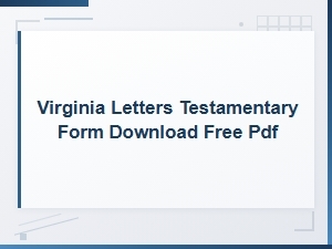 Free Letters Testamentary Form for Virginia Probate