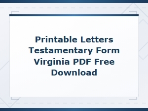 Virginia Letters Testamentary Form – Free Pdf Download